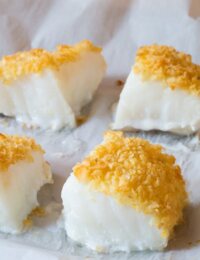 Must-Try Salt and Vinegar Potato Chip Crusted Baked Sea Bass Recipe (Healthy Fish and Chips!) | ASpicyPerspective.com