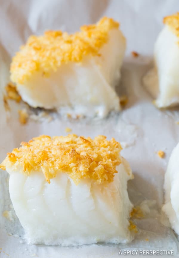 Must-Make Salt and Vinegar Potato Chip Crusted Baked Sea Bass Recipe (Healthy Fish and Chips!) | ASpicyPerspective.com
