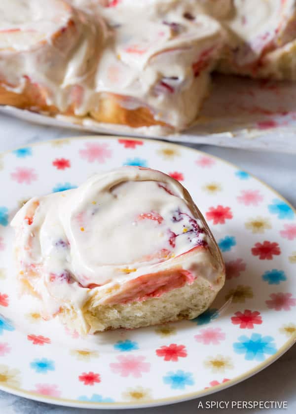 Awesome Strawberry Sweet Rolls Recipe | ASpicyPerspective.com