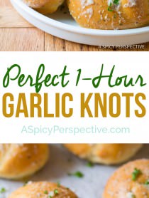Fluffy Perfect 1-Hour Garlic Knots - Pure heaven! | ASpicyPerspective.com