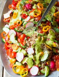 Quinoa Salad Recipe with Green Chile Dressing (Vegan & Gluten Free!) | ASpicyPerspective.com