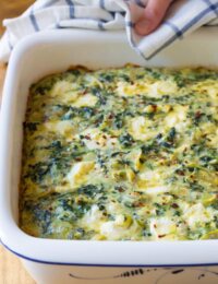 Spinach Artichoke Egg Casserole (Low Carb, Vegetarian & Gluten Free!) | ASpicyPerspective.com