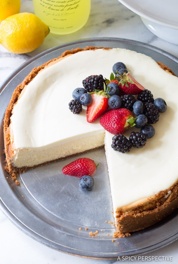 Limoncello Cheesecake With Biscoff Crust-image