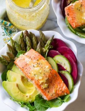 Roasted Salmon Detox Salad Recipe | ASpicyPerspective.com