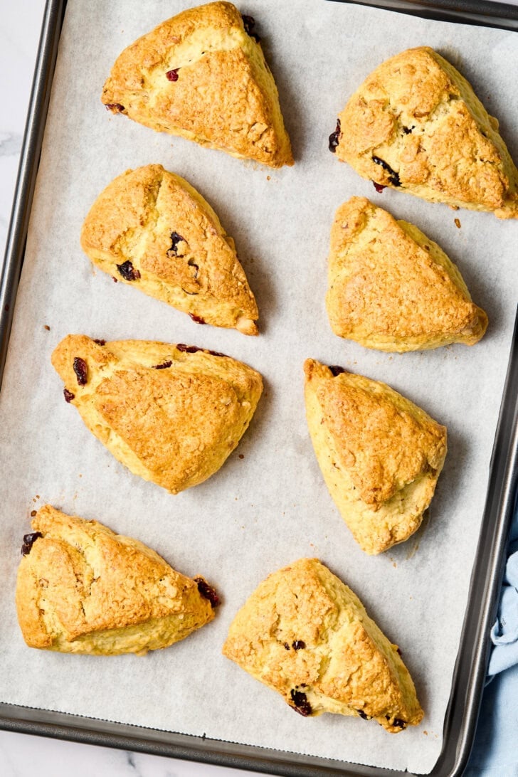 baked scones on tray