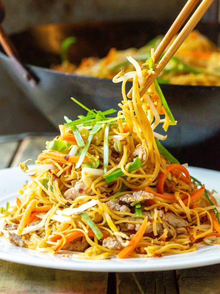Pork Lo Mein (Cantonese Noodles) A Spicy Perspective