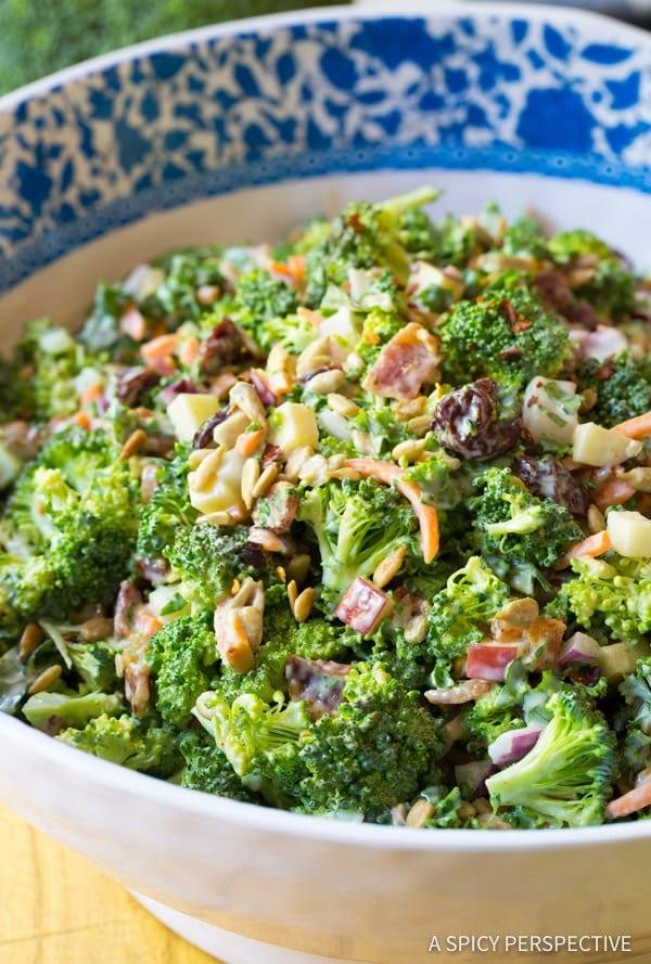 The Best Broccoli Salad Recipe | ASpicyPerspective.com