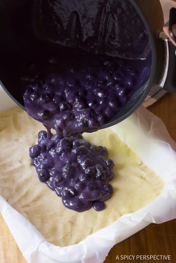 How to Make Gooey Blueberry Bars Recipe | ASpicyPerspective.com