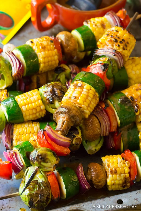 skewers grilled vegetable vegetables fajita kabobs skewer vegetarian aspicyperspective vegan grill bbq veggies barbecue grilling healthy butter spicy veggie receitas