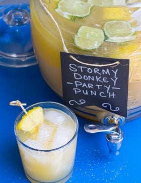 Stormy Donkey Party Punch - Large Batch Cocktail for Summer Parties! | ASpicyPerspective.com