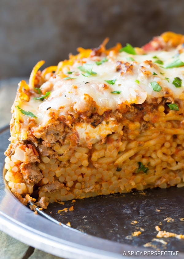 Baked Spaghetti Pie Recipe - A Spicy Perspective