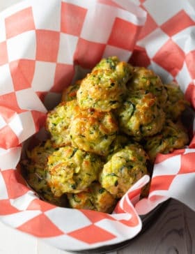 Healthy Baked Zucchini Tots (Gluten Free!) | #ASpicyPerspective #glutenfree #tots #zucchini #healthy