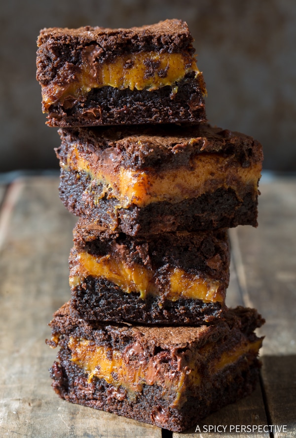 Gooey Caramel Stuffed Brownies {A Spicy Perspective}