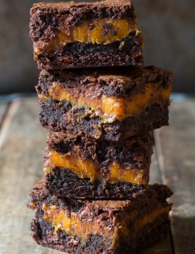 Gooey Caramel Stuffed Brownies Recipe | ASpicyPerspective.com