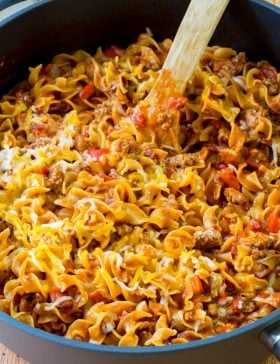 Cozy One-Pot Sloppy Joe Noodle Skillet (Gluten Free!) | ASpicyPerspective.com