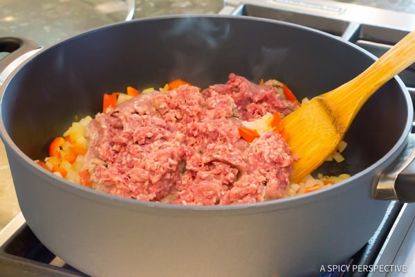 Step 2: One-Pot Sloppy Joe Noodle Skillet (Light & Gluten Free!) | ASpicyPerspective.com