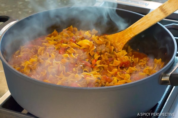 Step 6: One-Pot Sloppy Joe Noodle Skillet (Light & Gluten Free!) | ASpicyPerspective.com