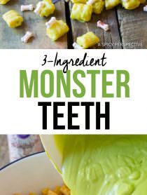 Spooky 3-Ingredient Monster Teeth Recipe for Halloween! | ASpicyPerspective.com