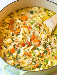 Creamy Chicken Tortellini Soup | ASpicyPerspective.com