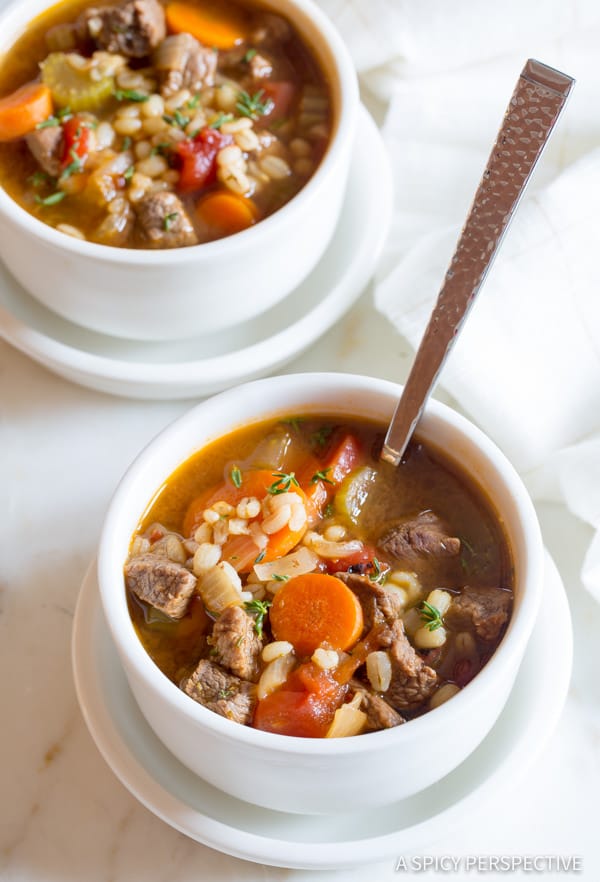 Perfect Beef Barley Soup - A Spicy Perspective