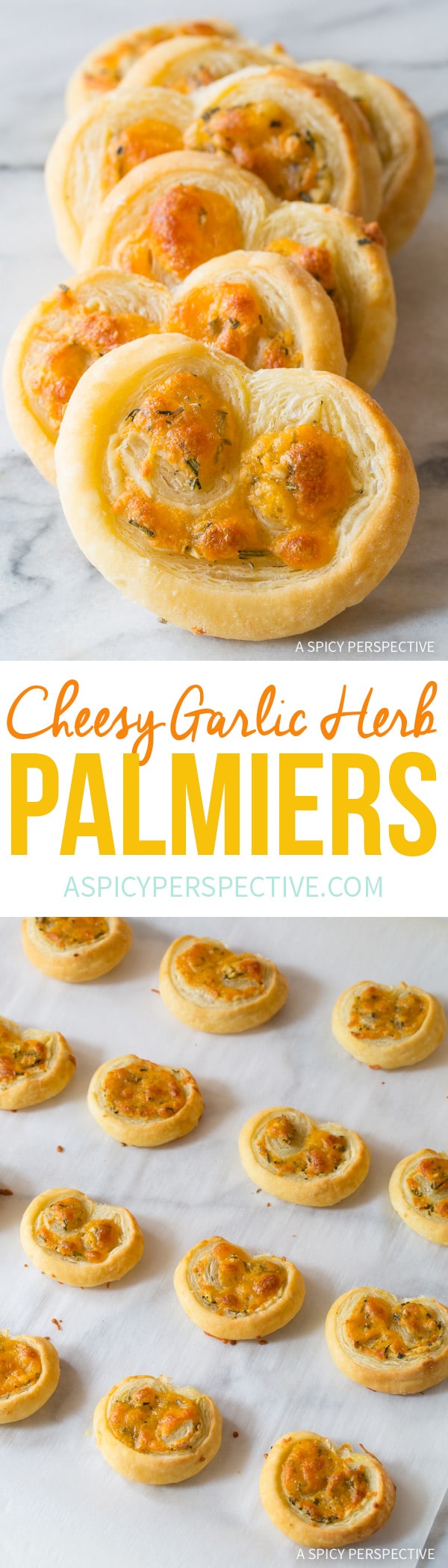 Perfect 6-Ingredient Cheesy Garlic Herb Palmiers #holidays #appetizer #party