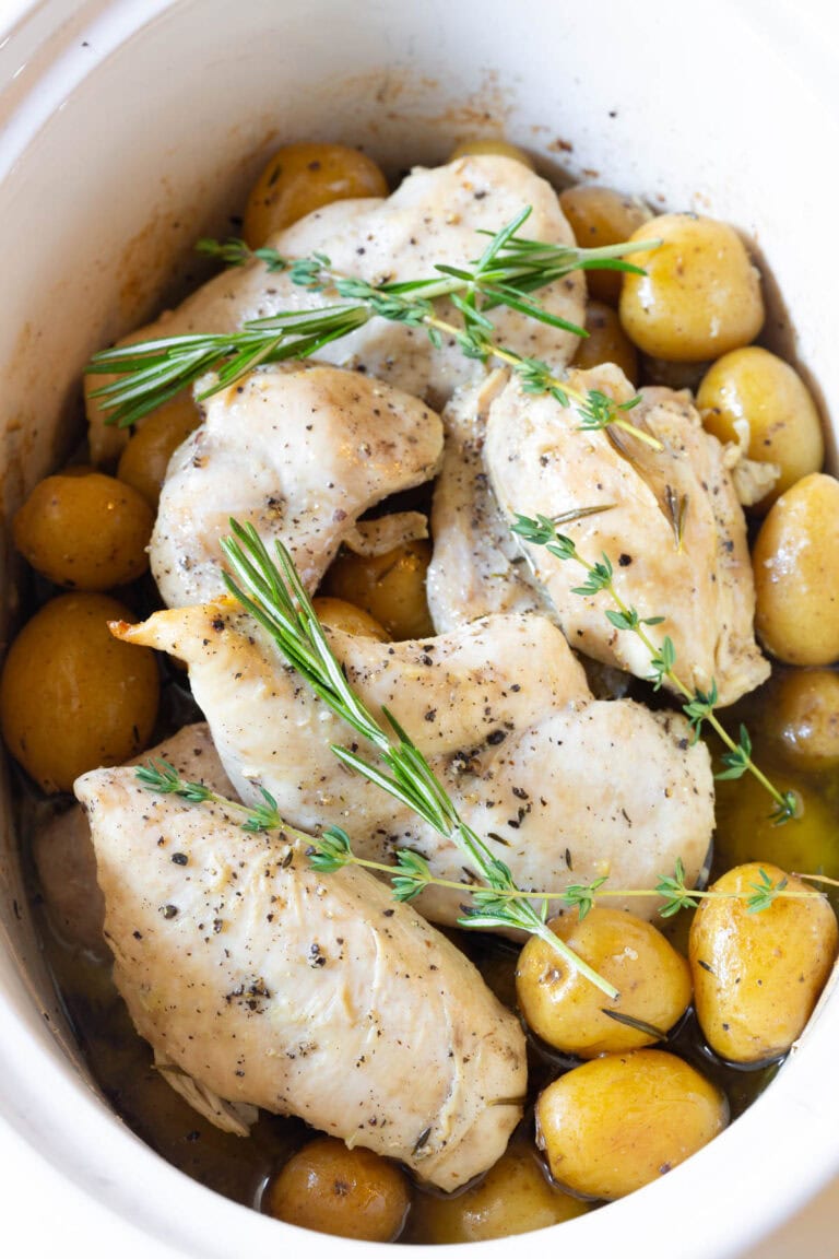 Slow Cooker Garlic Butter Chicken and Potatoes