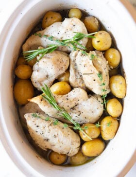 Slow cooker garlic butter chicken is a great top 20 recipes under $20.