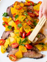 Low Carb London Broil Recipe with Golden Beet Salad #Healthy #GlutenFree #Paleo