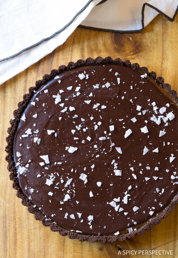 Perfect Salted Caramel Chocolate Tart (Gluten Free!) #valentinesday