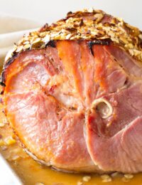 Almond Crusted Baked Ham with Apricot Glaze Recipe #Easter #Holiday