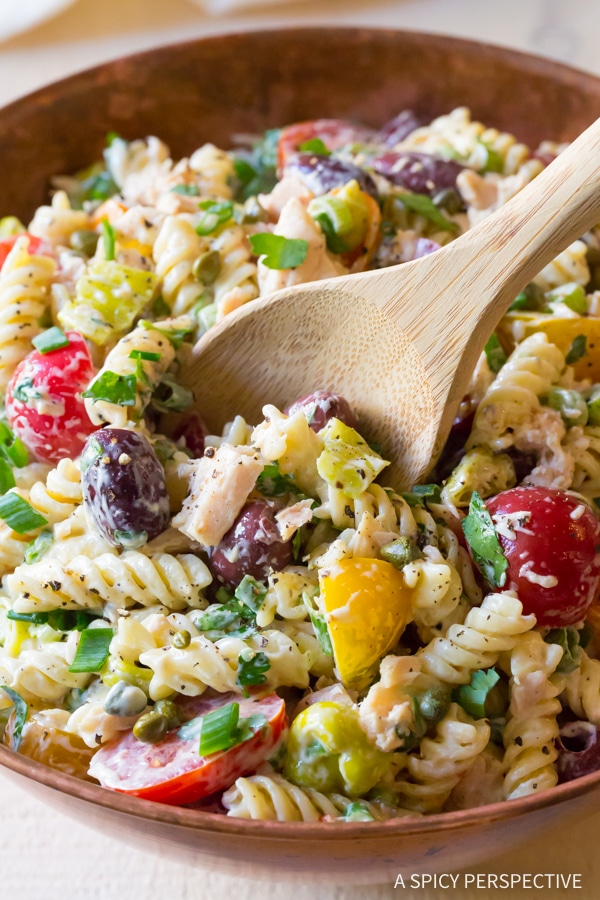 Tuna Pasta Salad with Olives and Capers Recipe