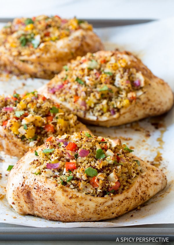 Confetti Quinoa Stuffed Chicken - A Spicy Perspective