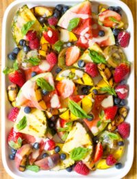 Best Grilled Fruit Salad with Creamy Lime Dressing Recipe