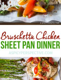 Cheesy Bruschetta Chicken Sheet Pan Dinner Recipe