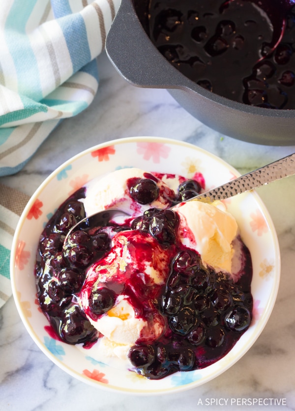 Best Warm Blueberry Sauce (Ice Cream Topping)