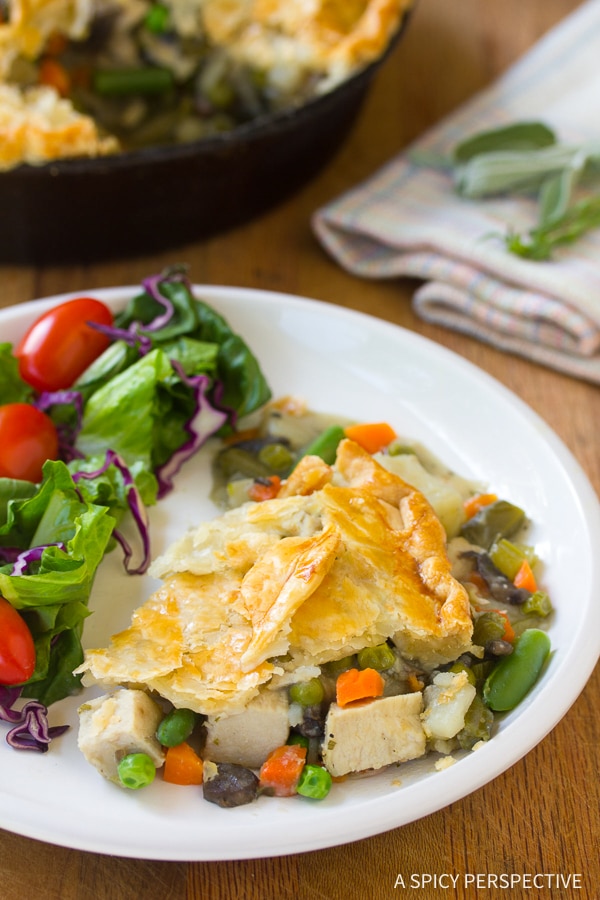 The Best Skillet Turkey Pot Pie Recipe - Use up your holiday leftovers!
