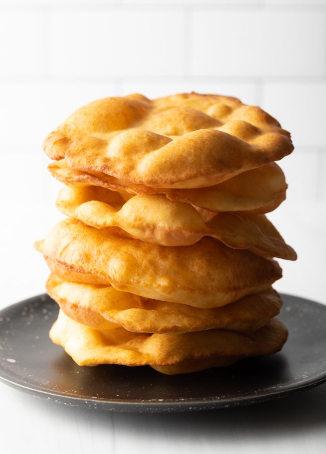 large stack of fried bread