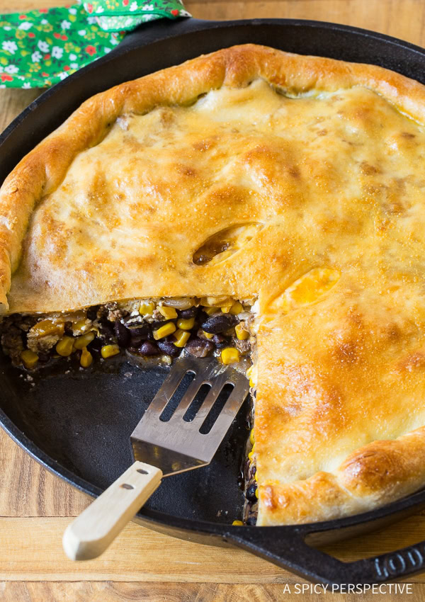 Skillet Taco Calzone Pie A Spicy Perspective