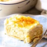 Croatian strukli recipe on blue plate