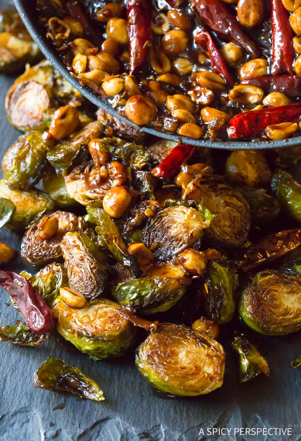 Crispy Kung Pao Roasted Brussels Sprouts Recipe