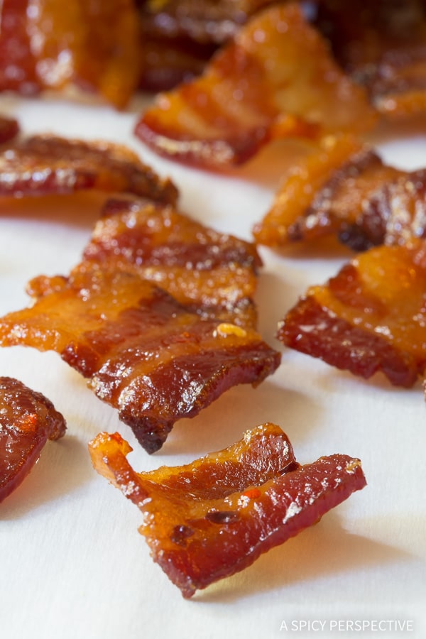 Best Bourbon Candied Bacon Bites - AKA Pig Candy