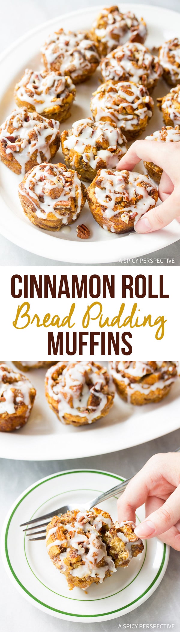 Cinnamon Roll Bread Pudding Muffins - A Spicy Perspective