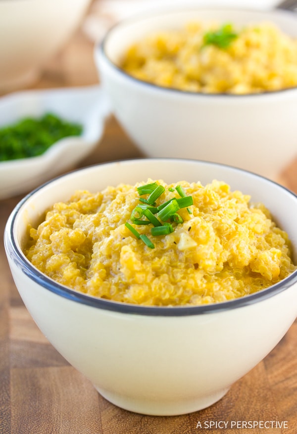 Healthy Cheesy Vegan Quinoa Grits Recipe