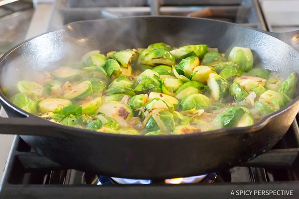 Braised Brussels Sprouts with Sun-Dried Tomatoes, Artichokes, and Olives