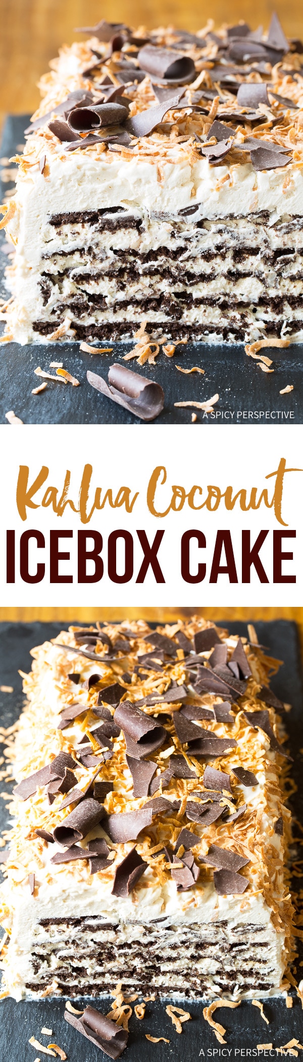 No-Bake Kahlua Coconut Icebox Cake Recipe for Valentines Day!