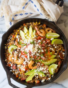 One-Pot Shrimp Black Bean Rice Skillet Recipe