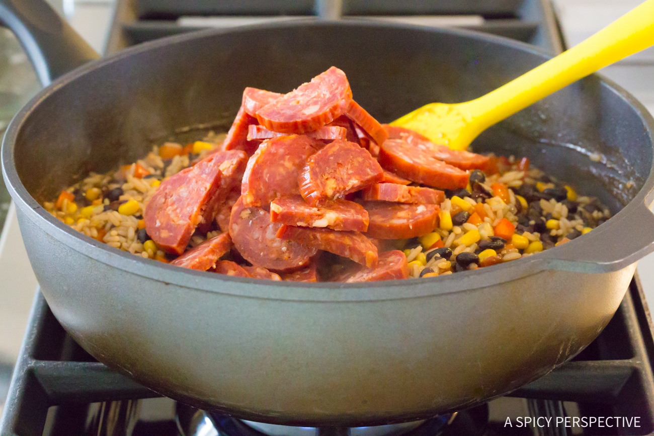 Step 1: One-Pot Shrimp Black Bean Rice Skillet Recipe