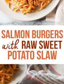 Zesty Salmon Burgers with Sweet Potato Slaw Recipe for Spring!