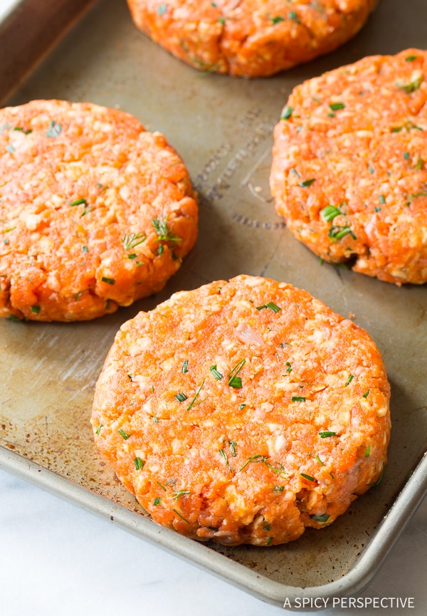 How to Make Salmon Burgers with Sweet Potato Slaw Recipe for Summer!