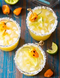 Spicy Habanero Pineapple Margaritas Recipe for Cinco de Mayo and summer parties!